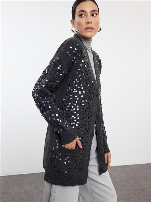 Trendyol Cardigan  antracit / sølv