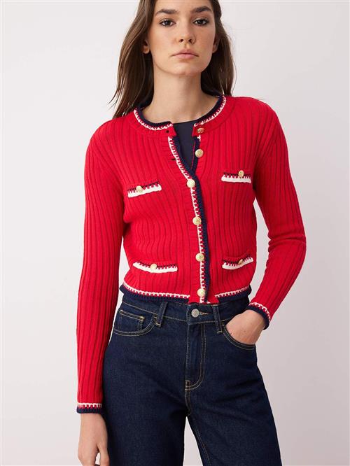 Trendyol Cardigan  navy / rød / hvid