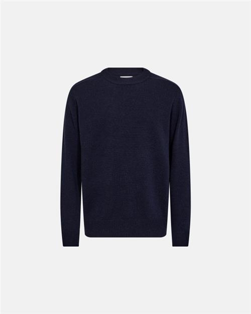 Strik pullover ´lean´ | Uld | Navy