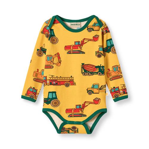 Småfolk Ulm Langærmet Baby Body Med Køretøjer Gul Sunstruck  Sunstruck-80 cm  Gul  80 cm  mand