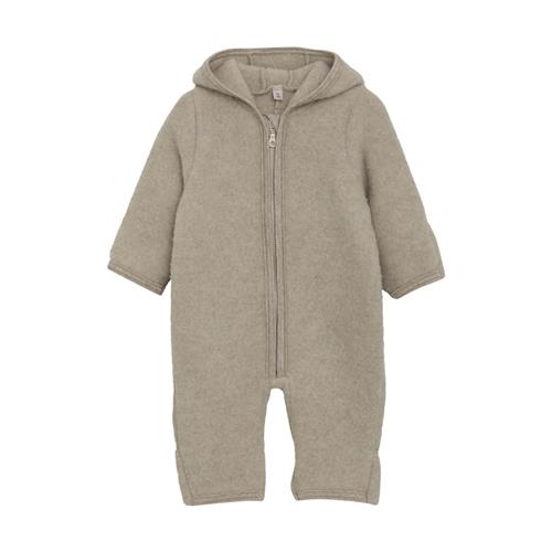 Huttelihut Heldragt I Uldfleece Med Ører Camel Melange  Camel Melange 80 cm Wool Brun  80 cm  unisex