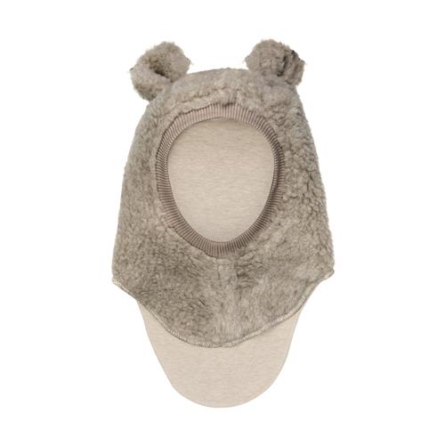 Huttelihut Balaclava Af Uldbamse Med Ører Camel Melange  Camel Melange 50 cm Wool Brun  50 cm  unisex