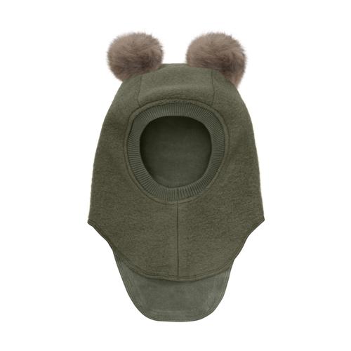 Huttelihut Balaclava I Uldalpakka Med Pomponer Beetle  Beetle 52 cm  Grøn  52 cm  unisex