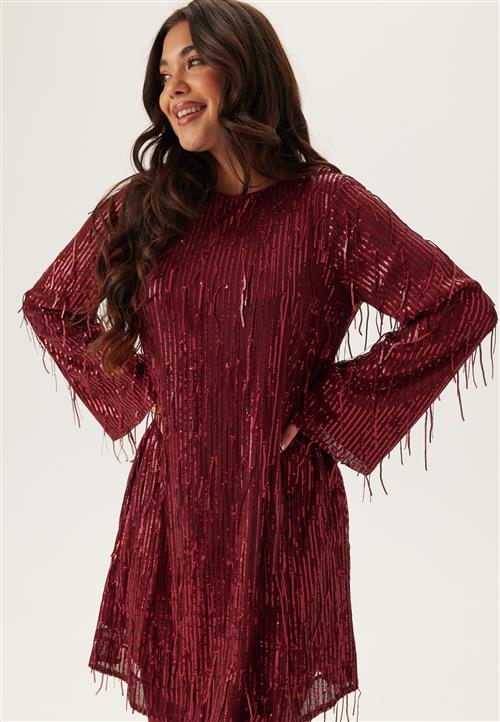 YAS Yaslantra Ls Sequin Fringe Dress