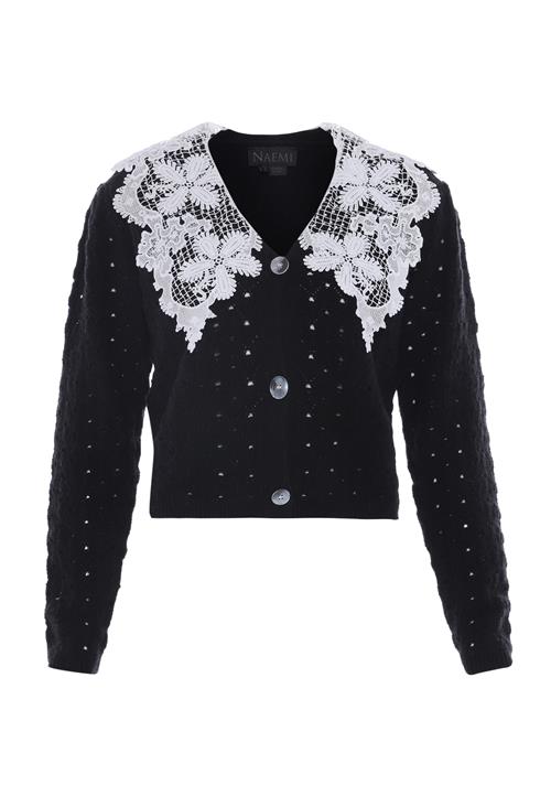 NAEMI Cardigan  sort / hvid
