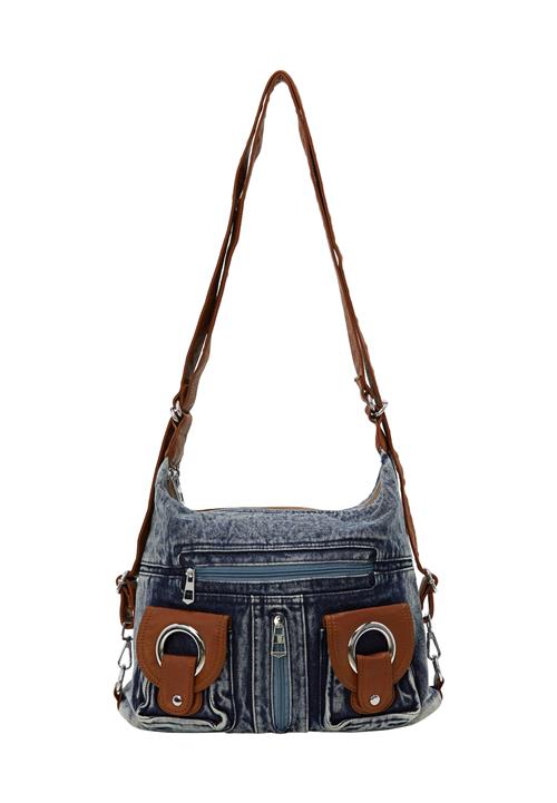 nelice Skuldertaske  blue denim / brun