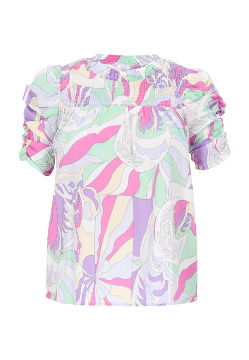 Gaya Bluse 'Fashion Look'  pastelgrøn / lilla / pink / hvid