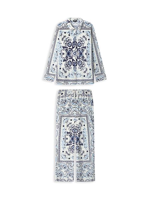 Gisela Pyjamas  lyseblå / mørkeblå / offwhite