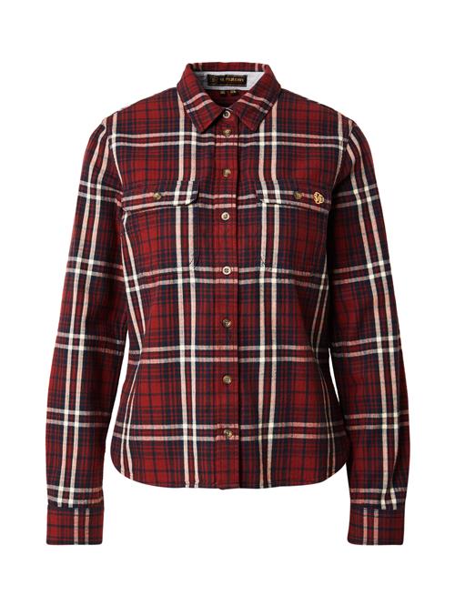 Superdry Bluse  lysebeige / marin / mørkerød