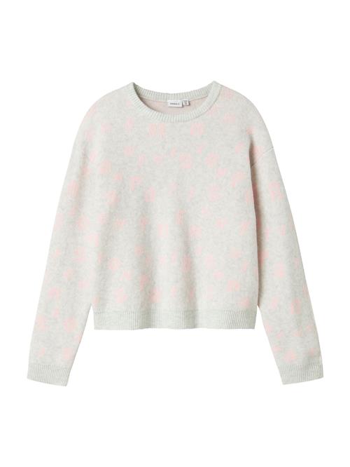 NAME IT Pullover 'NKFOLINE'  grå-meleret / lyserød
