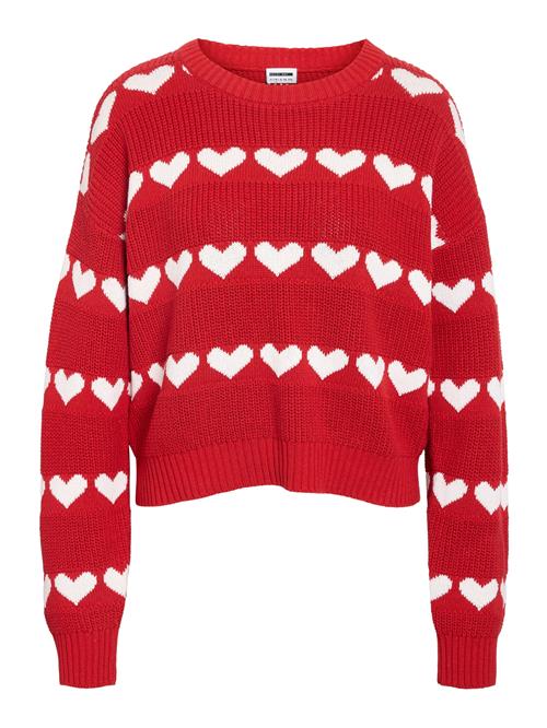 Noisy may Pullover 'NMBLITZEN'  purpur / hvid