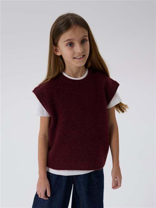 Se NAME IT Strik Vest Oneifyly Burgundy hos SmartKidz