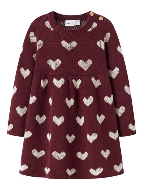 Se NAME IT Strik Kjole Oana Burgundy Peyote Heart hos SmartKidz