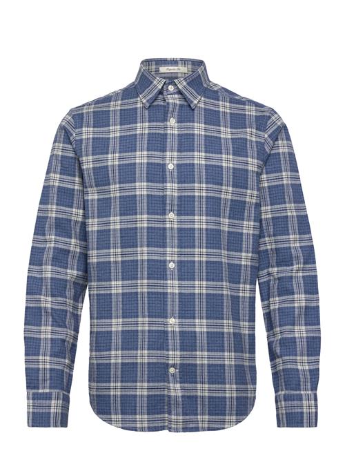 Reg Flannel Melange Check Shirt GANT Blue