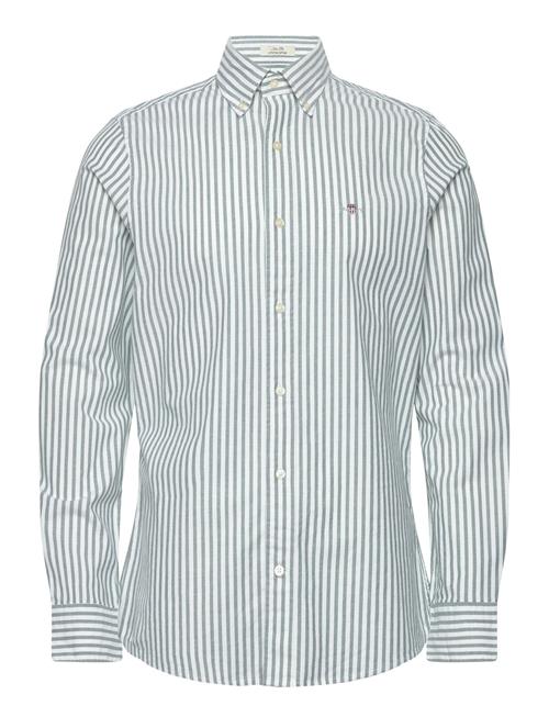Slim Oxford Stretch Stripe Shirt GANT Green