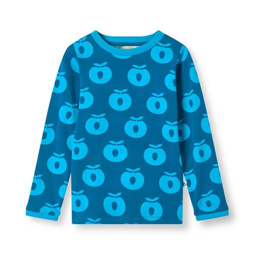 Småfolk Elstar Langærmet Top Med Æbler Blå Vivid Blue  Vivid blue-1-2 Y  Blå  1-2 år  mand