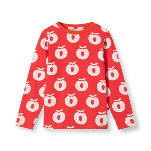 Småfolk Gala Langærmet Bluse Med Æbler Rød Poppy  Poppy-4-5 Y  Rød  4-5 år  unisex