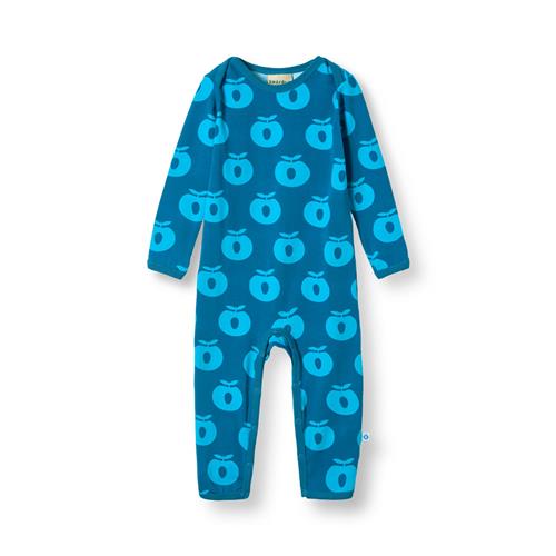 Småfolk Ulm Langærmet Babydragt Med Æbler Blå Vivid Blue  Vivid blue-80 cm  Blå  80 cm  mand