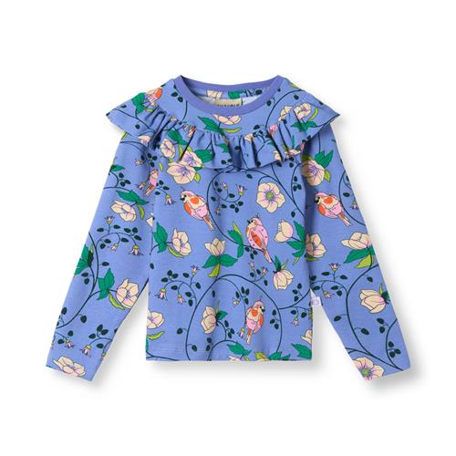 Småfolk Pinova Langærmet Top Med Fugle Og Blomster Lilla Purple Delight  Purple delight-4-5 Y  Lilla  4-5 år  kvinde
