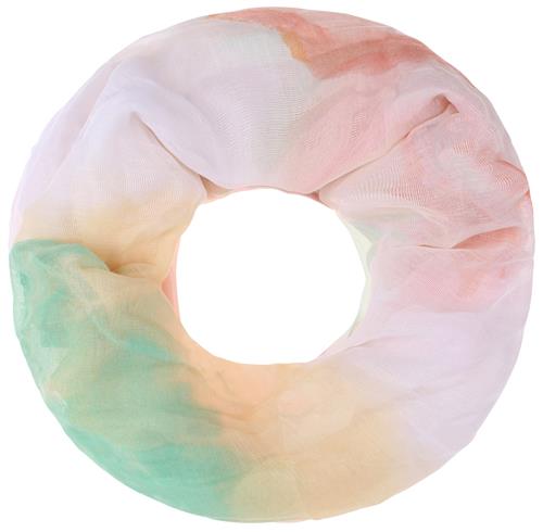 MYMO Rørformet tørklæde  pastelgul / pastelgrøn / pastelorange / pastelpink