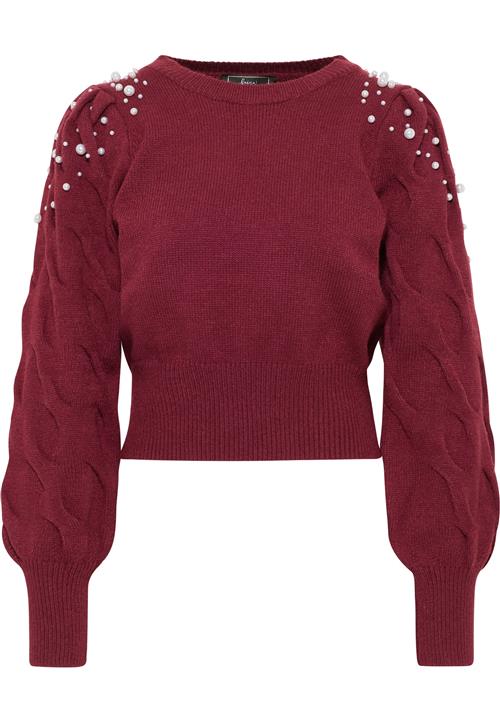 faina Pullover 'Tylin'  kirsebærsrød / hvid