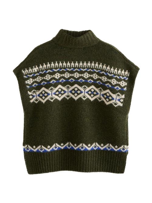 Next Vest  mørkegrøn / hvid
