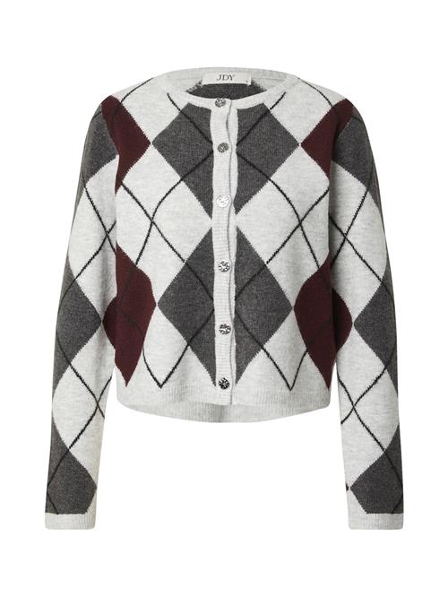 JDY Cardigan 'JDYRUE'  lysegrå / mørkegrå / vinrød