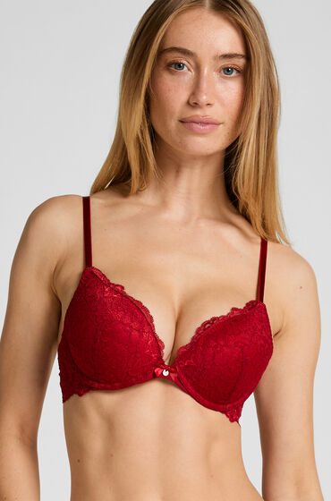 Hunkemöller Formstøbt pushup-bøjle-bh Marine rød
