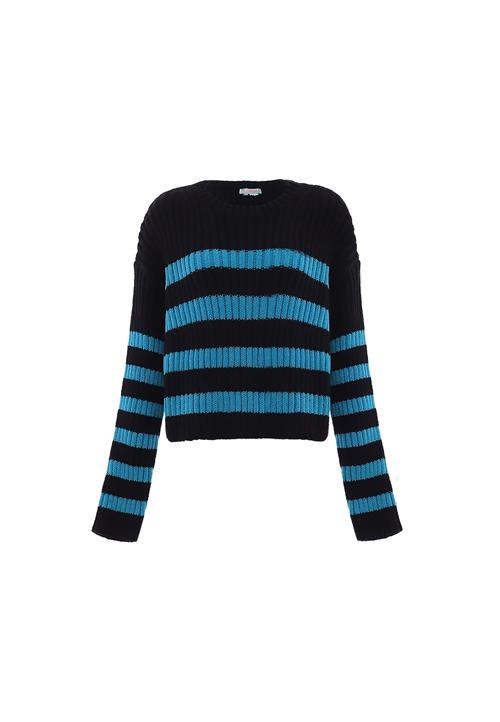 Libbi Pullover  turkis / sort