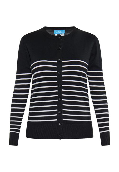 Se SANIKA Cardigan  sort / hvid ved About You