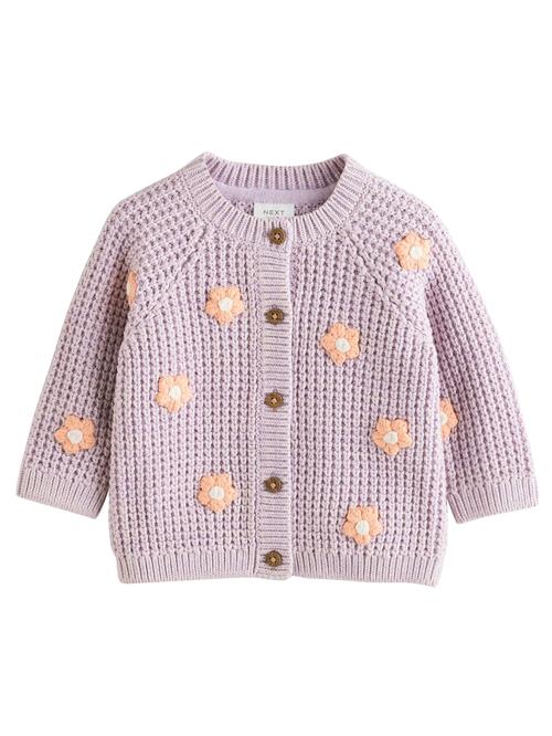 Se Next Cardigan  lilla / pastelorange / hvid ved About You