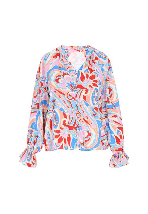 Gaya Bluse 'Fashion Look'  azur / lyserød / rød / hvid