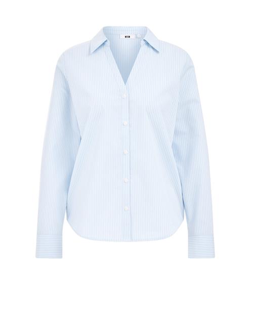 WE Fashion Bluse  lyseblå / hvid