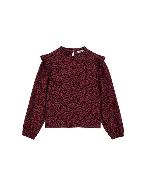WE Fashion Bluse  rød / mørkerød / sort