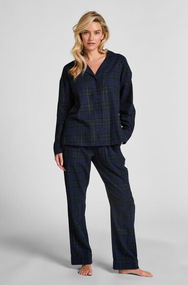 Hunkemöller Pyjamasbukser af flonel Blå