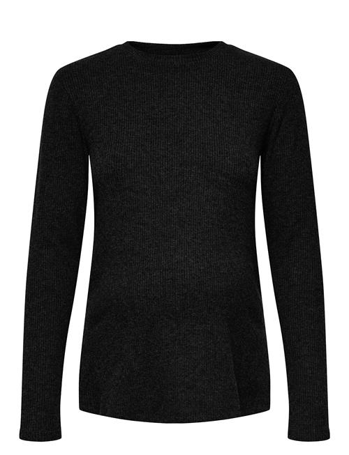Olmhalle L/S O-Neck Slit Top Jrs Only Maternity Black