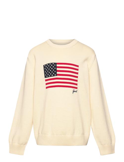 Flag Knit C-Neck GANT Cream