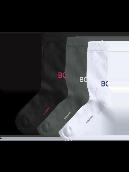 Björn Borg Core Crew Polyamide Socks 3-pack Sort, 41-45