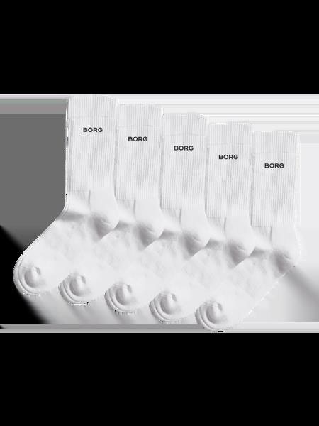 Björn Borg Essential Crew Socks 5-pack Hvid, 43-46
