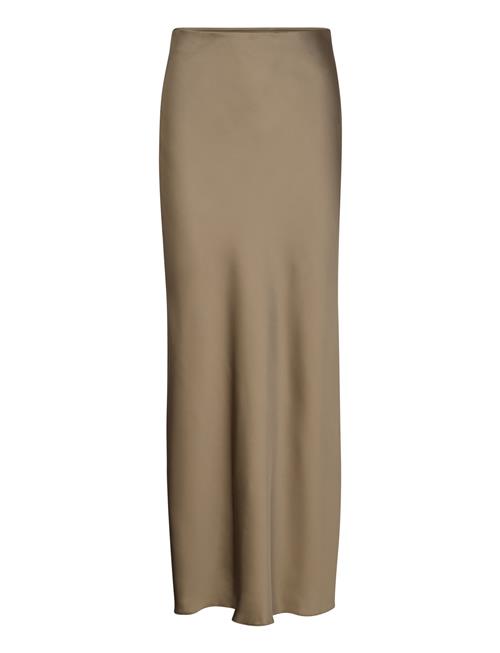 Maxi Skjørt I Sateng Lindex Khaki