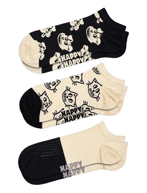3-Pack Pets Low Socks Happy Socks Black