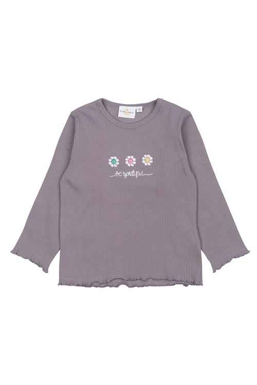 The New Siblings GOTS Princess Rib T-shirt Med Lange Ærmer Gray Ridge  Gray Ridge 92 cm  Grå  92 cm  kvinde