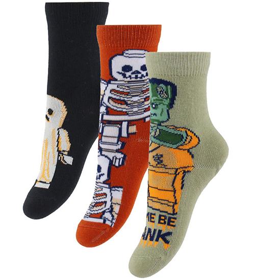 LEGOÂ® Wear Strømper - 3-pak - LwAgan - Sort/Rød/Beige m. Hallowe