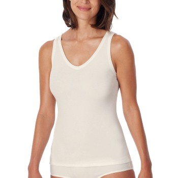 Schiesser Fine Rib Top Champagne bomuld Small Dame