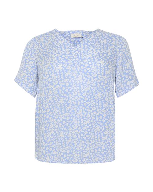 KAFFE CURVE Bluse 'Jolie'  beige / himmelblå
