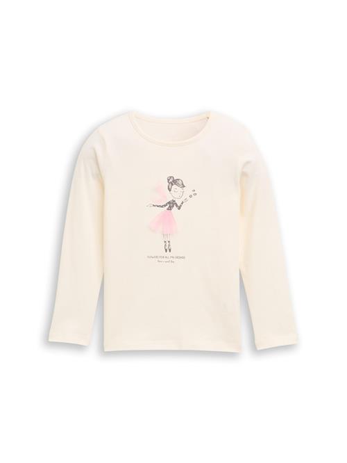 TOM TAILOR Bluser & t-shirts  lyserød / sort / offwhite