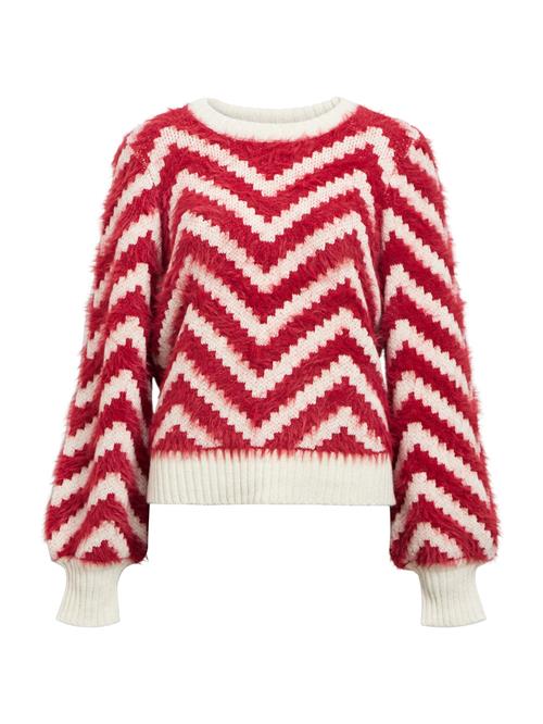 OBJECT Pullover 'OBJHOLLOW'  mørkerød / hvid