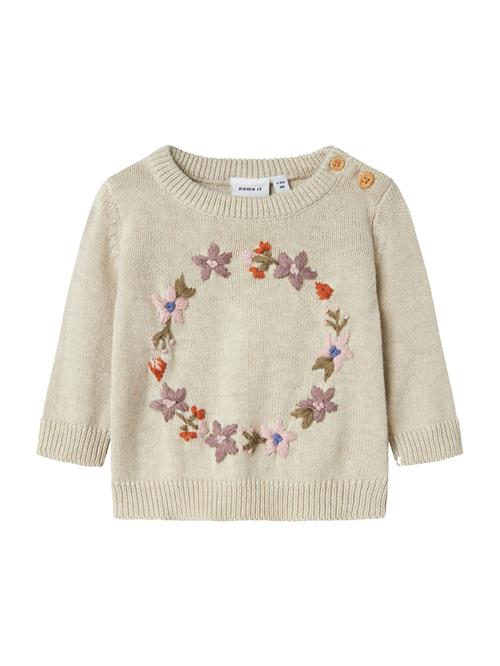 NAME IT Pullover 'NBFOPAIR'  mørkebeige / lilla / mørkeorange / lys pink