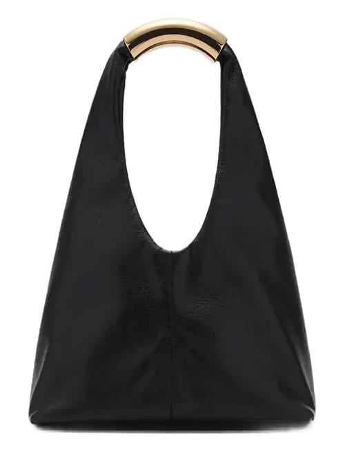 Handbag With Metal Handle Mango Black