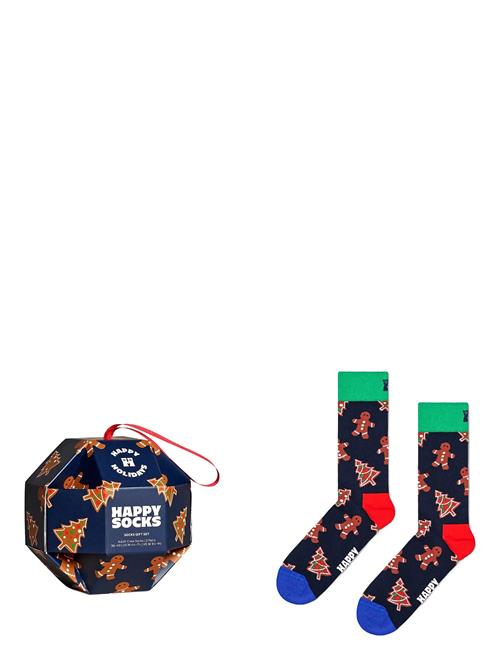 1-Pack Gingerbread Cookies Socks Gift Set Happy Socks Navy